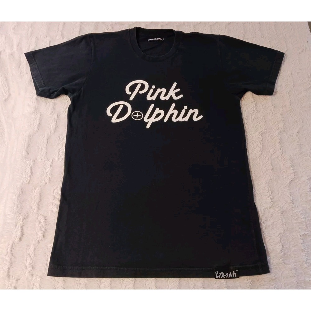 Pink Dolphin Legends At Our Craft Wave Black Graphic Shirt Mens Size Medium
